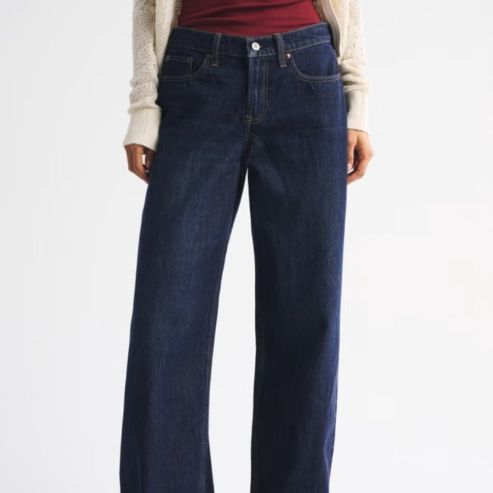 Abercrombie Women's Low Rise Ultra Loose Jean (Inky Dark) (Size 27)